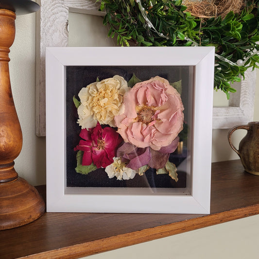 Dried Floral Bouquet Shadow Box